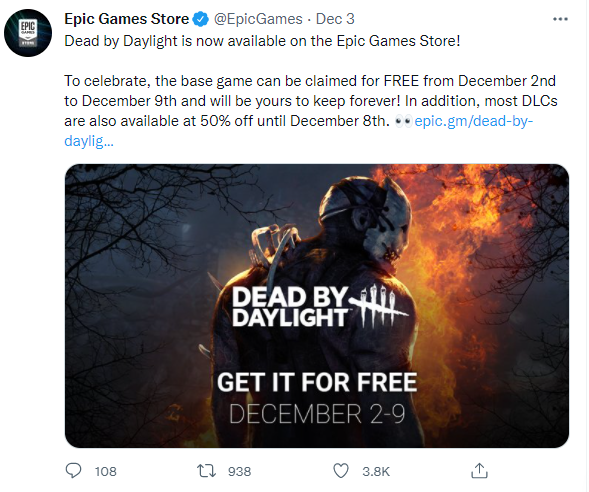 สาวกเกมเอาตัวรอดร้องเฮ! Epic Games Store แจกฟรี Dead by Daylight